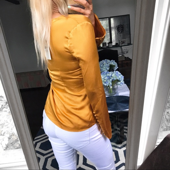 🆕 JOIE MADORA DUSTY GOLD LONG SLEEVE BLOUSE! - Picture 6 of 13